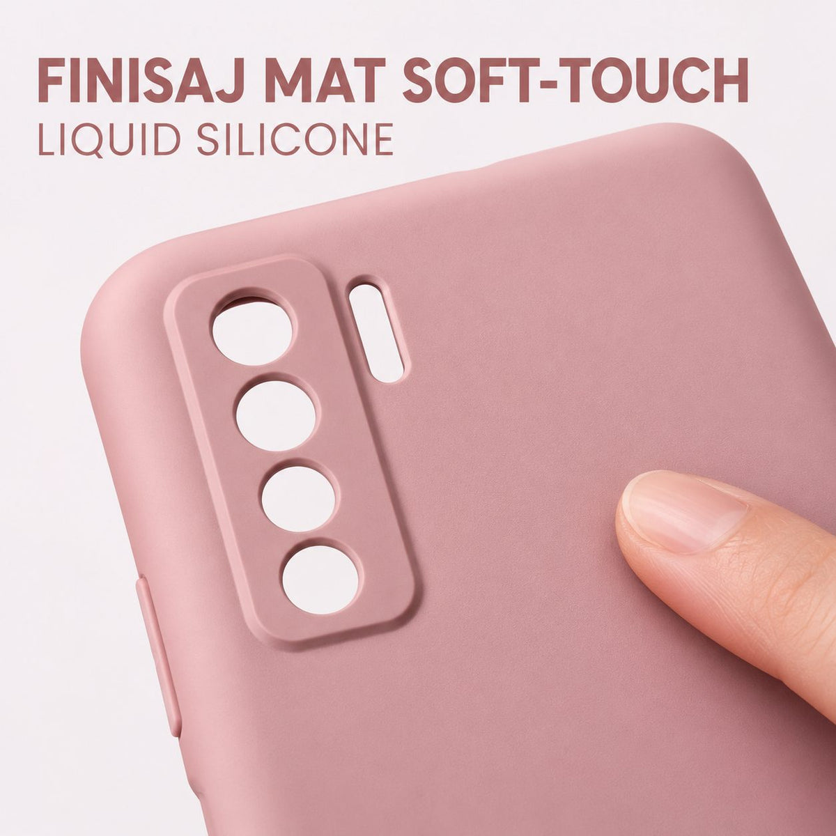 Husa protectie Vivimall compatibila cu Huawei P40 Lite 5G Liquid Silicone Case Roz