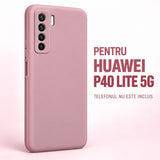 Husa protectie Vivimall compatibila cu Huawei P40 Lite 5G Liquid Silicone Case Roz