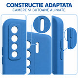 Husa de Protectie Flippy compatibila cu Huawei P40 Lite 5G, Liquid Silicone, Interior din Microfibra, Protectie Camera, Albastru