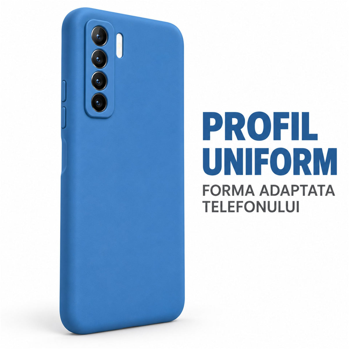 Husa de Protectie Flippy compatibila cu Huawei P40 Lite 5G, Liquid Silicone, Interior din Microfibra, Protectie Camera, Albastru