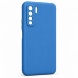 Husa de Protectie Flippy compatibila cu Huawei P40 Lite 5G, Liquid Silicone, Interior din Microfibra, Protectie Camera, Albastru