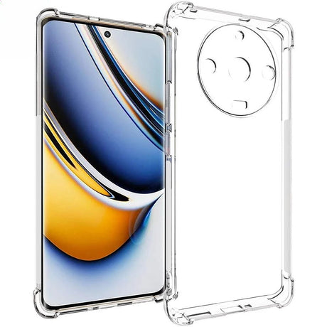 Husă TPU transparentă pentru Realme C53, vedere frontală, grosime 1.5 mm, colțuri Air Bag antisoc
