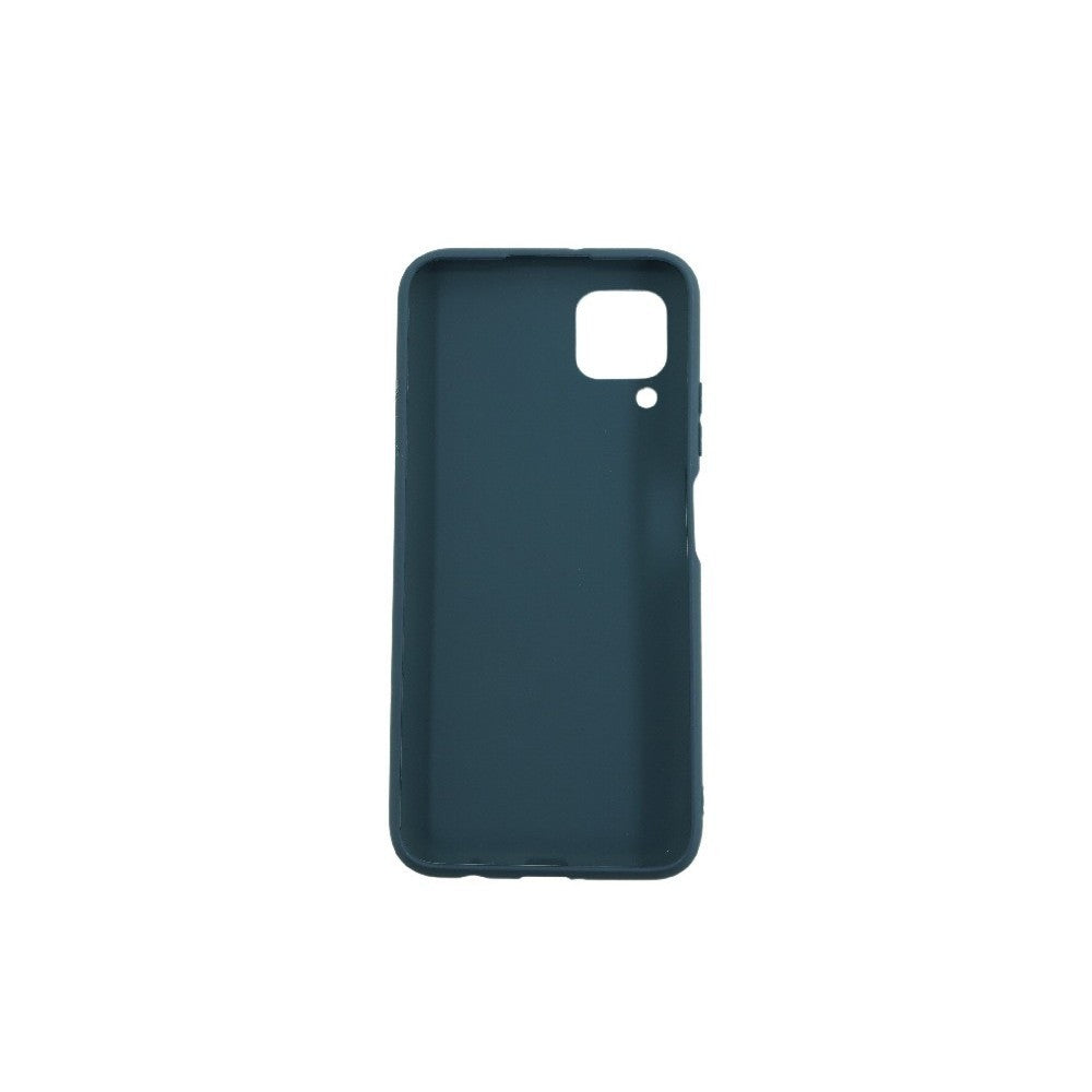 Detaliu suprafață mată anti-amprentă husă TPU Samsung Galaxy A02s albastru închis Flippy