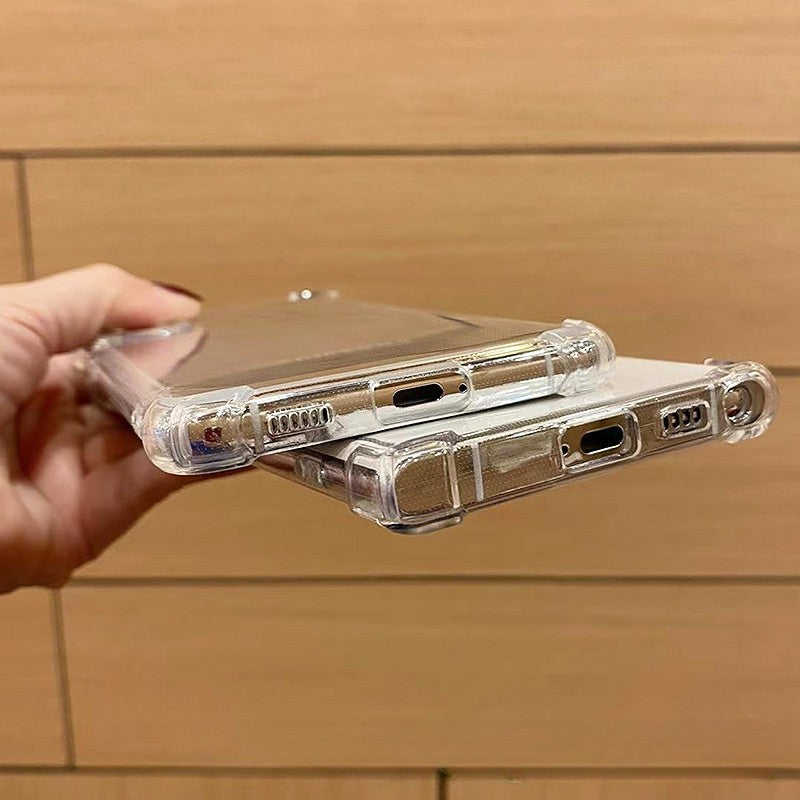 Detaliu colț Air Bag husă TPU transparentă Samsung Galaxy A55 5G, amortizare impact