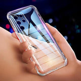 Husă Samsung A55 5G transparentă, margini ridicate pentru protecția ecranului, profil lateral