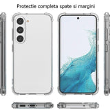 Husă transparentă Samsung Galaxy A55 5G, vedere din spate cu camera vizibilă, lifestyle