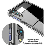 Husă Samsung Z Flip 5 MagSafe montată pe telefon închis, perspectivă față și spate
