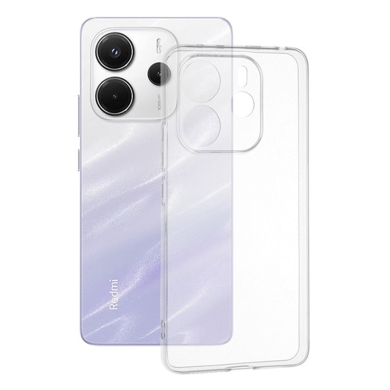 Husă transparentă TPU pentru Xiaomi Redmi 12 4G/5G, vedere frontală, protecție completă spate și colțuri