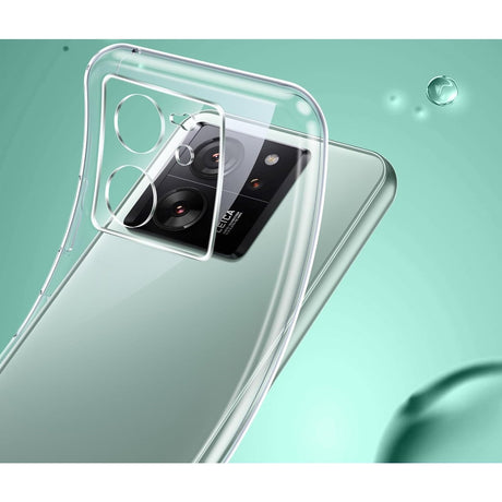 Detaliu margine ridicată husă TPU Vivimall Xiaomi Redmi 13T Pro, protecție camere și colțuri întărite