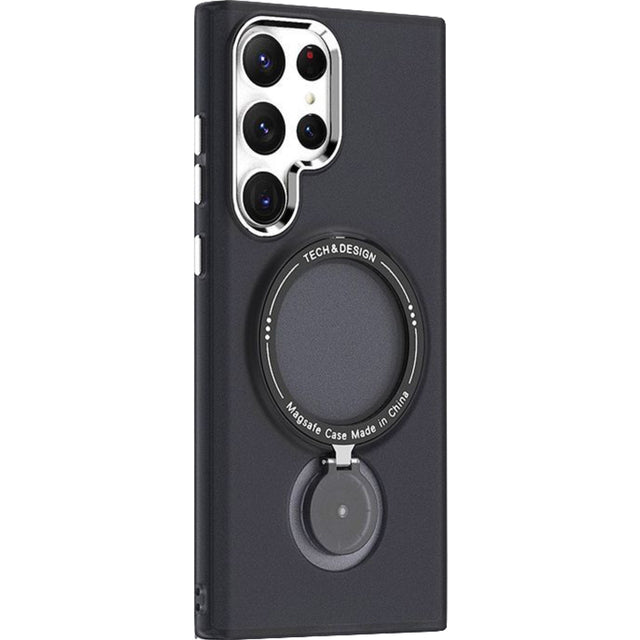 Husa de protectie Flippy, cu incarcare Wireless, Tehnologie Magsafe, TPU, Inel magnetic rotativ cu functie de suport, pentru  Samsung Galaxy S23 Plus , Negru - vivimall.ro