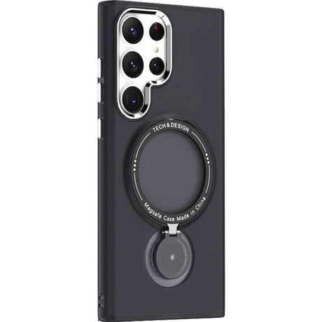 Husa de protectie Flippy, cu incarcare Wireless, Tehnologie Magsafe, TPU, Inel magnetic rotativ cu functie de suport, pentru  Samsung Galaxy S23, Negru - vivimall.ro