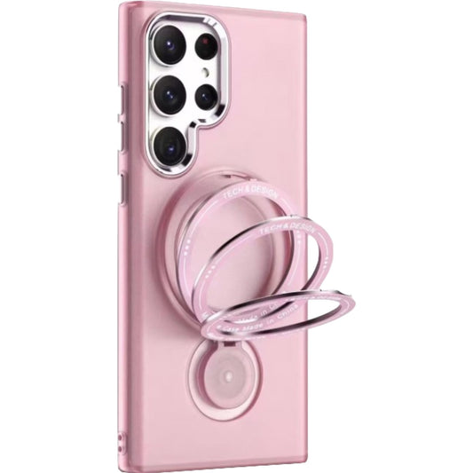 Husa de protectie Flippy, cu incarcare Wireless, Tehnologie Magsafe, TPU, Inel magnetic rotativ cu functie de suport, pentru  Samsung Galaxy S23 , Rose Gold - vivimall.ro