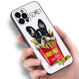 Husă de protecție iPhone 14 Pro Max albă cu model Bulldog SOME, vedere laterală