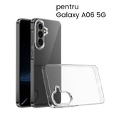 Carcasă silicon subtire Samsung Galaxy A06 5G montată pe telefon, vedere spate
