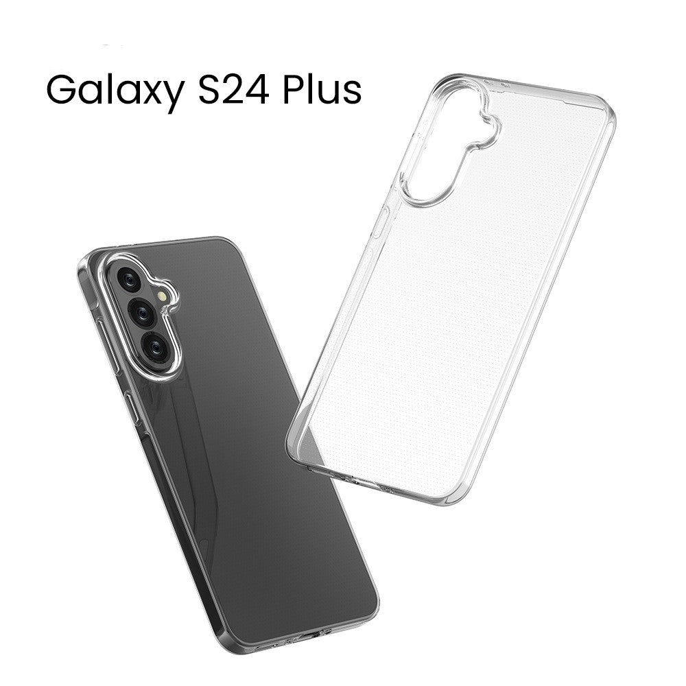Husă silicon TPU Protect Plus pentru Galaxy S24 Plus, flexibilitate material și transparență totală