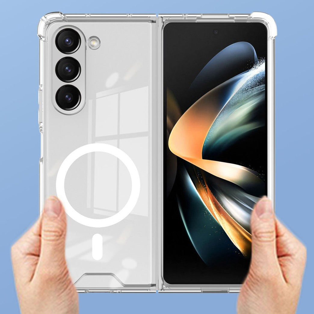 Husa pentru Samsung Galaxy Z FOLD6, Vivimall, Husa de Protectie cu Anti-Shock, Tehnologie MagSafe Magnetic, Design Ultra Subtire, Anti alunecare, TPU Acrilic, Transparent - vivimall.ro