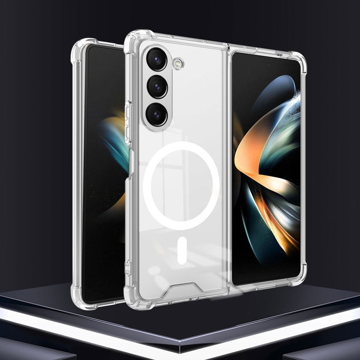 Husa pentru Samsung Galaxy Z FOLD6, Vivimall, Husa de Protectie cu Anti-Shock, Tehnologie MagSafe Magnetic, Design Ultra Subtire, Anti alunecare, TPU Acrilic, Transparent - vivimall.ro