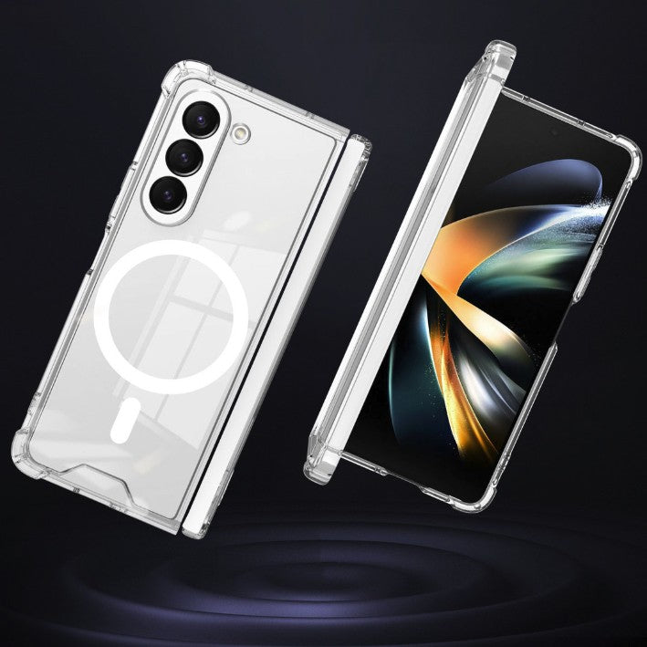 Husa pentru Samsung Galaxy Z FOLD6, Vivimall, Husa de Protectie cu Anti-Shock, Tehnologie MagSafe Magnetic, Design Ultra Subtire, Anti alunecare, TPU Acrilic, Transparent - vivimall.ro