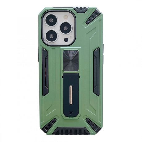 Husa de protectie Flippy pentru Apple iPhone 13 Pro, Defender Sergeant Brave cu suport, Verde - vivimall.ro