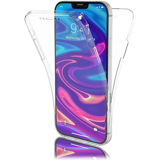 Husa de protectie Vivimall pentru Apple iPhone 13 Pro Mini Full Tpu 360 Transparent - vivimall.ro