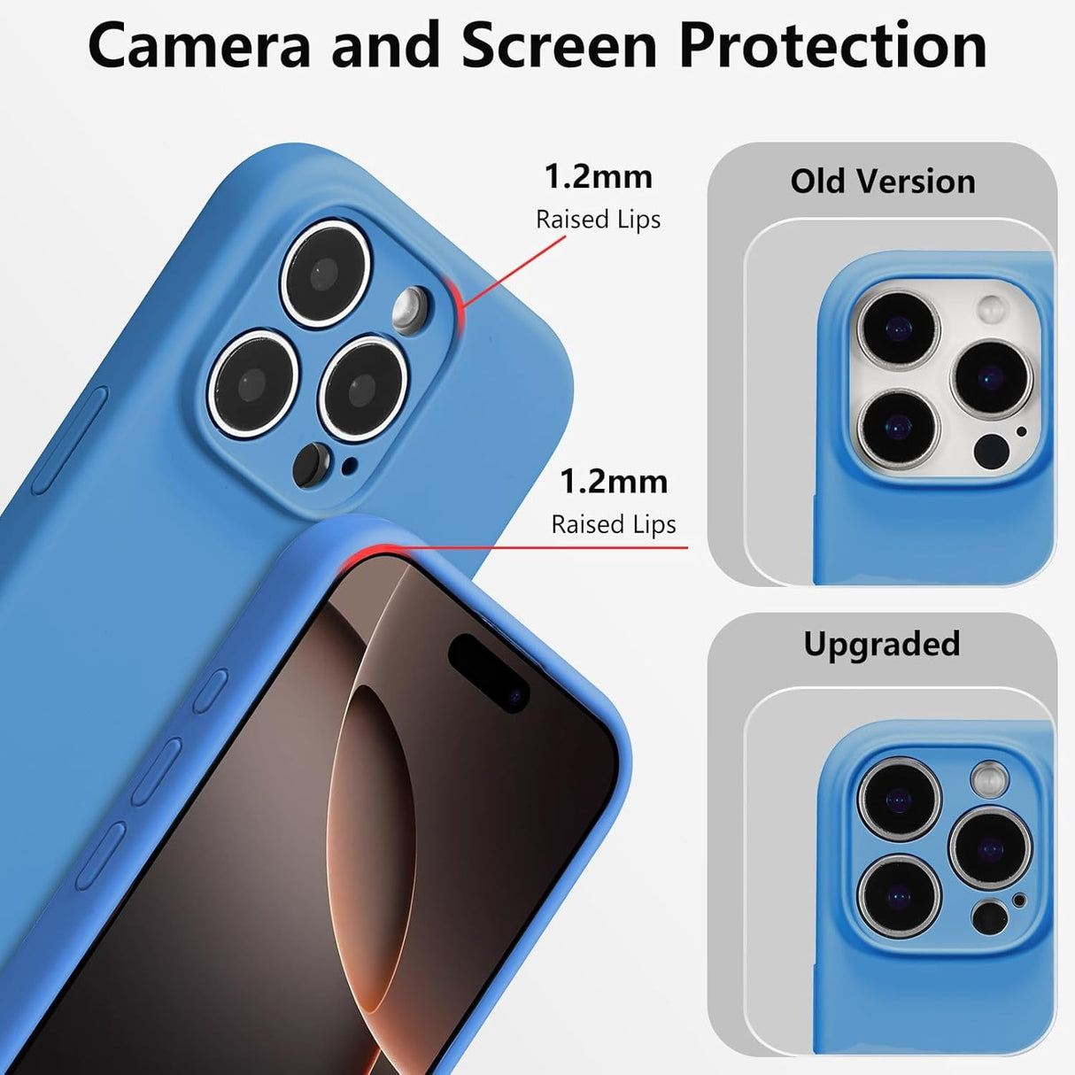 Husa de Protectie, Vivimall, pentru iPhone 16 Pro, Liquid Silicone, cu Microfibra pe Interior, Protectie Antisoc, Compatibil Incarcare Wireless, Albastru - vivimall.ro