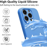 Husa de Protectie, Vivimall, pentru iPhone 16 Pro, Liquid Silicone, cu Microfibra pe Interior, Protectie Antisoc, Compatibil Incarcare Wireless, Albastru - vivimall.ro