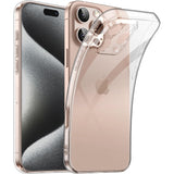 Husă iPhone 16 Pro Max transparentă, vedere laterală dreapta, buton de pornire vizibil