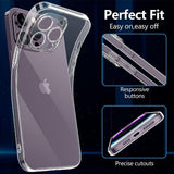 Detaliu decupaj USB-C husă TPU transparentă iPhone 16 Pro Max, acces facil porturi
