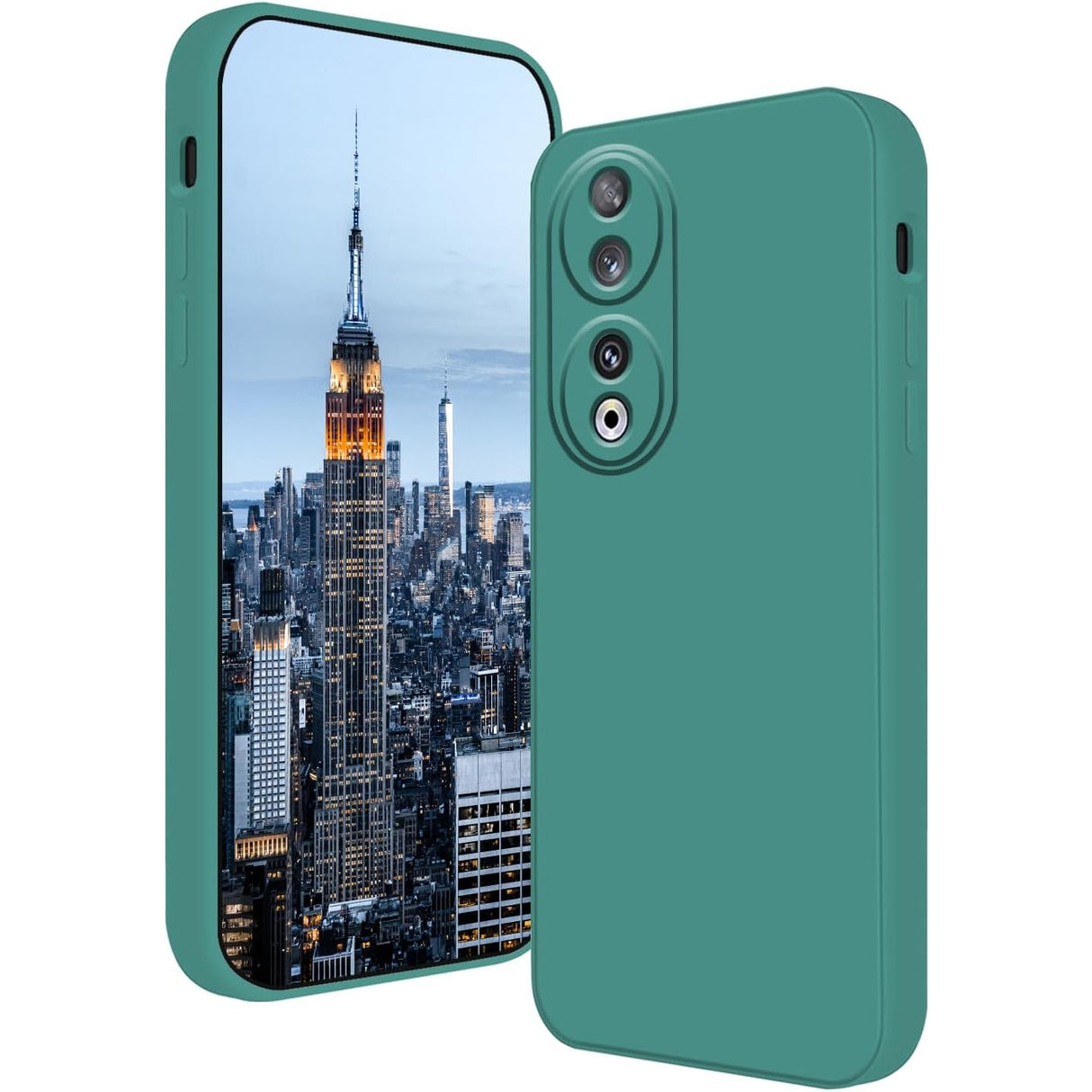 Husa de Protectie, Flippy, pentru Honor 90, Liquid Silicone, cu Microfibra pe Interior, Protectie Antisoc, Compatibil Incarcare Wireless, Verde - vivimall.ro