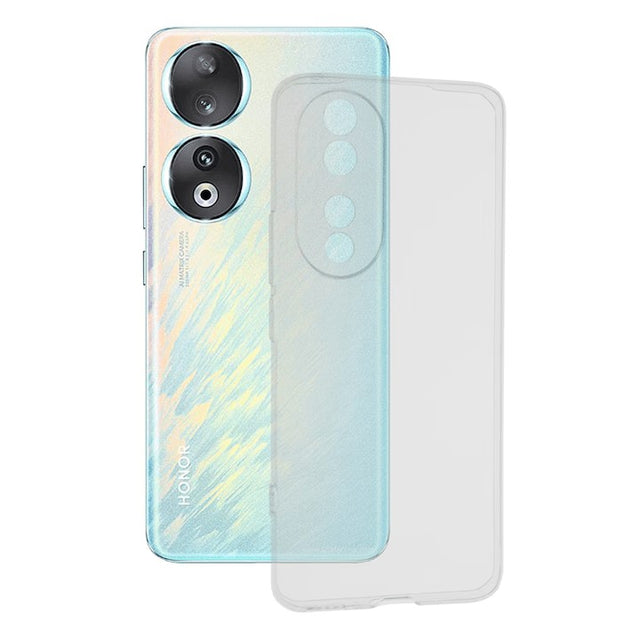 Husă TPU transparentă Honor 90 Lite Protect Plus cu Dust Plug integrat, vedere frontală