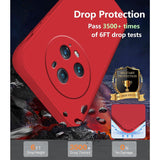 Husă Liquid Silicone Honor Magic 5 Pro roșu montată pe telefon, acces complet la porturi și butoane
