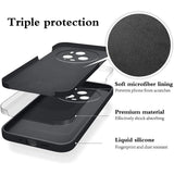 Husă Honor Magic 5 Pro Liquid Silicone negru, detaliu căptușeală microfibră interior