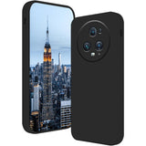 Husă Liquid Silicone neagră pentru Honor Magic 5 Pro, vedere frontală, silicon mat Vivimall