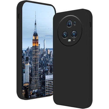 Husa de Protectie, Vivimall, pentru Honor Magic 5 Pro, Liquid Silicone, cu Microfibra pe Interior, Protectie Antisoc, Compatibil Incarcare Wireless, Negru - vivimall.ro
