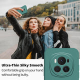 Husă Honor Magic 6 Pro silicon lichid verde pe telefon, compatibilă încărcare wireless Qi