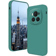 Husă silicon lichid verde pentru Honor Magic 6 Pro, vedere frontală, microfibră interior, Vivimall