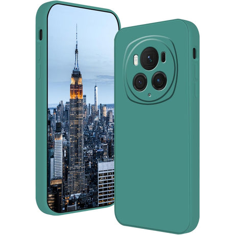 Husa de Protectie, Vivimall, pentru Honor Magic 6 Pro, Liquid Silicone, cu Microfibra pe Interior, Protectie Antisoc, Compatibil Incarcare Wireless, Verde - vivimall.ro