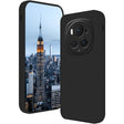 Husă silicon lichid Honor Magic 6 Pro culoare neagră, vedere frontală, finisaj mat anti-amprentă