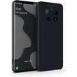 Husă Huawei Mate 50 Pro din silicon lichid negru, vedere frontală, protecție antisoc
