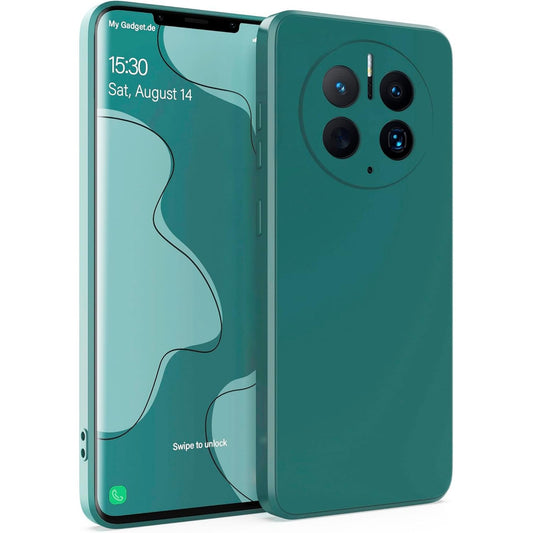 Husa de Protectie, Vivimall, pentru Huawei Mate 50 Pro, Liquid Silicone, cu Microfibra pe Interior, Protectie Antisoc, Compatibil Incarcare Wireless, Verde - vivimall.ro
