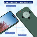 Husă Huawei Mate 60 Pro verde montată pe telefon, vedere laterală profil subțire