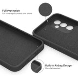 Set husă de protecție Huawei P60 Pro Liquid Silicone negru, design subțire, vedere ansamblu
