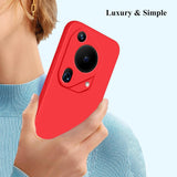 Interior microfibră moale husă Huawei Pura 70 Pro roșu, detaliu căptușeală