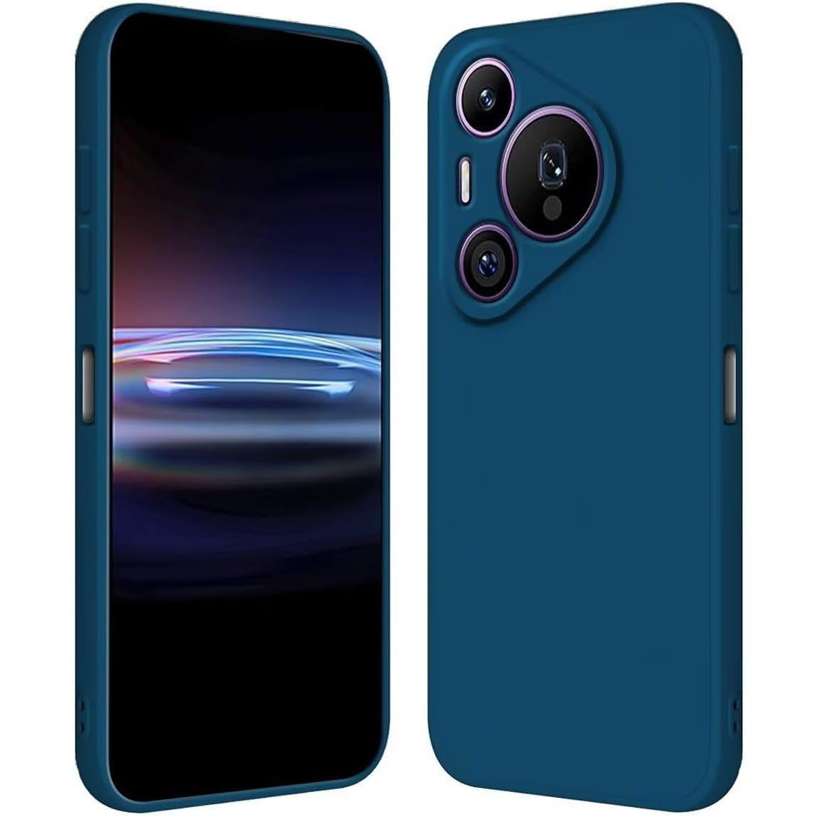 Husa de Protectie, Vivimall, pentru Huawei Pura 70 Pro, Liquid Silicone, cu Microfibra pe Interior, Protectie Antisoc, Compatibil Incarcare Wireless, Albastru - vivimall.ro