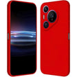 Husă Huawei Pura 70 Pro silicon lichid roșu, vedere frontală, protecție antisoc Vivimall
