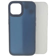 Husă iPhone 15 Plus Satin Matte din PC albastru, vedere frontală, finisaj mat anti-amprente