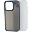 Husă iPhone 15 Pro Max Satin Matte din PC negru, vedere frontală, design subțire și elegant
