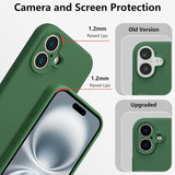 Husa de Protectie, Vivimall, pentru iPhone 16, Liquid Silicone, cu Microfibra pe Interior, Protectie Antisoc, Compatibil Incarcare Wireless, Verde - vivimall.ro