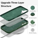 Husa de Protectie, Vivimall, pentru iPhone 16, Liquid Silicone, cu Microfibra pe Interior, Protectie Antisoc, Compatibil Incarcare Wireless, Verde - vivimall.ro