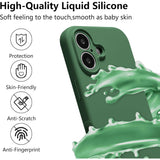 Husa de Protectie, Vivimall, pentru iPhone 16, Liquid Silicone, cu Microfibra pe Interior, Protectie Antisoc, Compatibil Incarcare Wireless, Verde - vivimall.ro